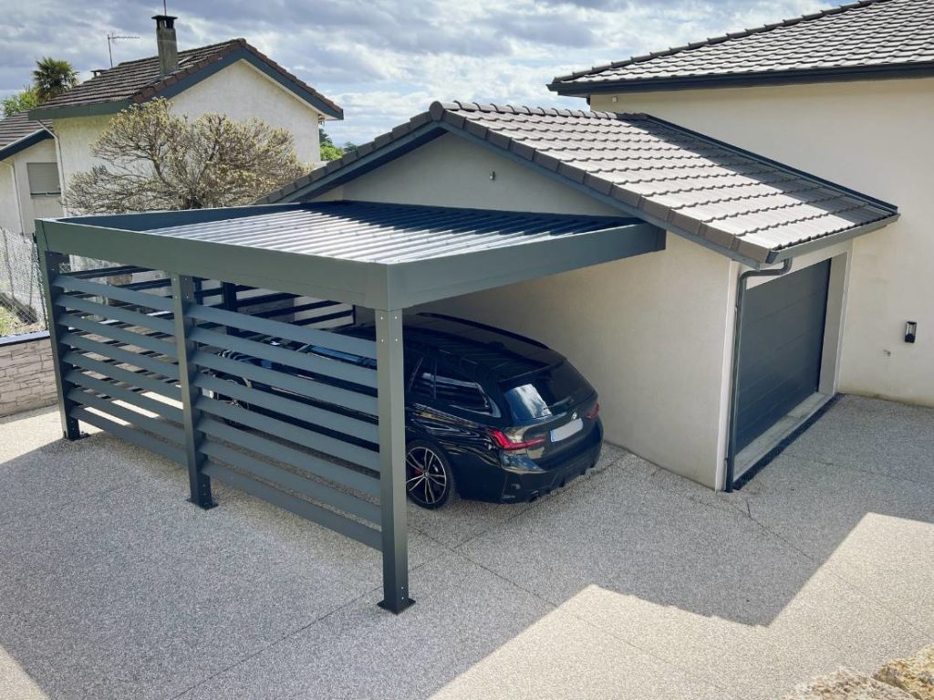 carport alu adosse dans lain 1