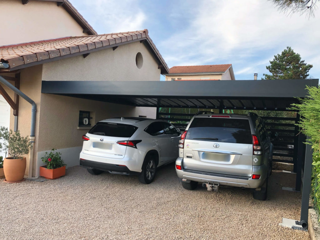 carport alu sur mesure double toit plat dommartin