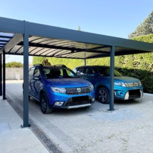 Carport double et auvent alu - Frontenas (69) carport et auvent aluminium sur mesure a frontenas 2