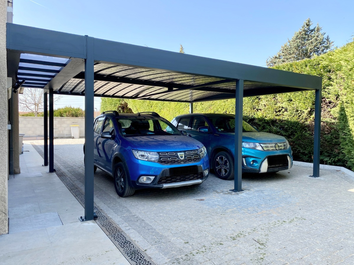 Carport double et auvent alu - Frontenas (69) carport double et auvent alu - frontenas (69) – image 3