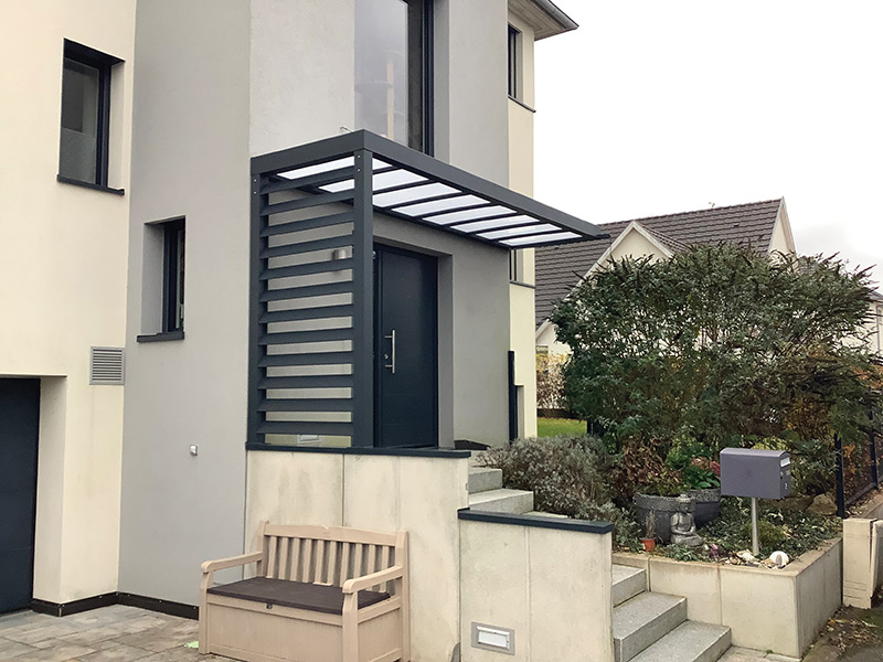 auvent aluminium polycarbonate