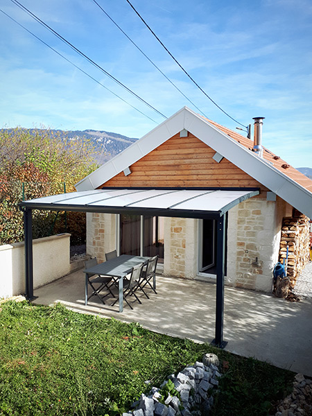 pergola toit vitre polycarbonate