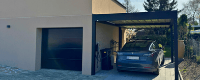 carport adossé toit plat crans