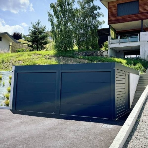 carport avec porte de garage integree