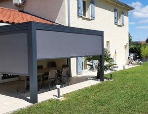 Pergola à toile rétractable - adossée - Vallée d'Azergues (69) pergola à toile rétractable - adossée - vallée d'azergues (69) – image 2