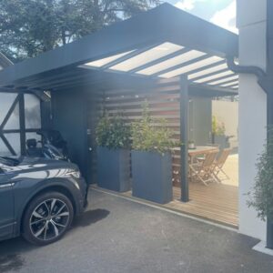Carport alu avec abri et pergola polycarbonate - Charbonnières-les-Bains (69) carport alu avec abri et pergola polycarbonate - charbonnières-les-bains (69) – image 2