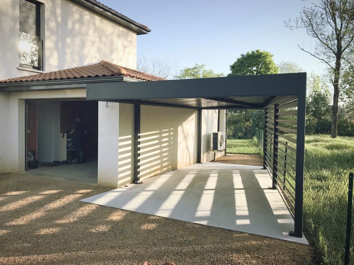 Carport alu simple - adossé - Lyon (69) carport alu simple - adossé - lyon (69)