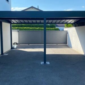 Carport alu double et auvent suspendu - Chavanne-des-Bois (1290) carport double autoporte a toit plat a chavanne des bois pd958l1hs9zfvllr8zp38oxn4yz8u7lbn3n36wuspc