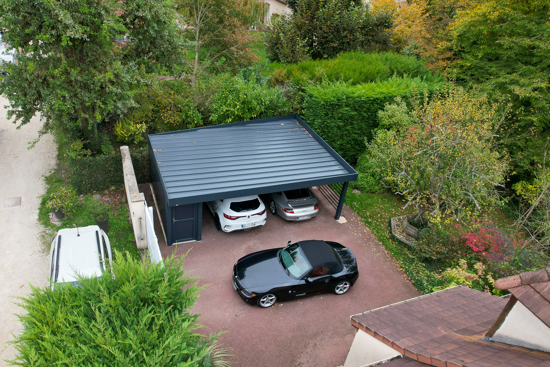 Carport alu avec abri - 2 voitures - Condé-sur-Vesgre (78) carport alu avec abri - 2 voitures - condé-sur-vesgre (78)