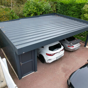 Carport alu avec abri - 2 voitures - Condé-sur-Vesgre (78) carport alu avec abri - 2 voitures - condé-sur-vesgre (78) – image 2