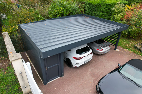 Carport alu avec abri - 2 voitures - Condé-sur-Vesgre (78) carport alu avec abri - 2 voitures - condé-sur-vesgre (78) – image 2