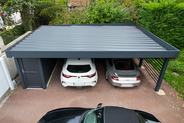 Carport alu avec abri - 2 voitures - Condé-sur-Vesgre (78) carport alu avec abri - 2 voitures - condé-sur-vesgre (78) – image 3