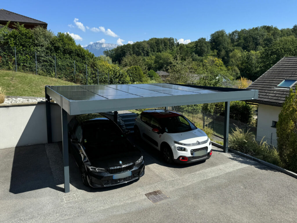 Carport alu photovoltaïque - 2 voitures - indépendant - Metz-Tessy (74) carport alu photovoltaïque - 2 voitures - indépendant - metz-tessy (74) – image 5