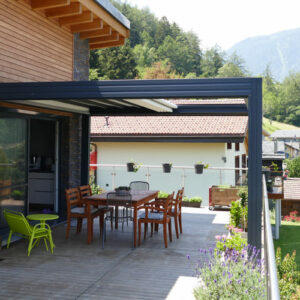 Pergola alu toile rétractable - adossée - Martigny (1904) pergola alu toile rétractable - adossée - martigny (1904) – image 2