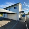Carport alu double et auvent suspendu - Chavanne-des-Bois (1290) structures 100 aluminium modernes et elegantes a chavanne des bois 1