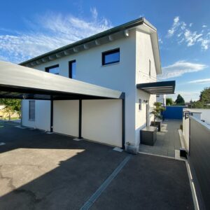 Home carport alu double et auvent suspendu - chavanne-des-bois (1290)