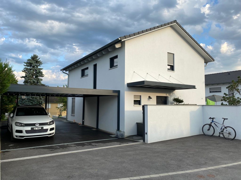 Carport alu double et auvent suspendu - Chavanne-des-Bois (1290) carport alu double et auvent suspendu - chavanne-des-bois (1290) – image 5