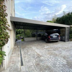 Carport alu double - adossé - Fontainebleau (77) carport alu double - adossé - fontainebleau (77) – image 2