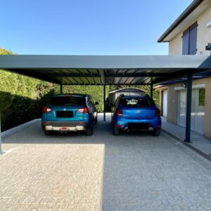 Carport double et auvent alu - Frontenas (69)