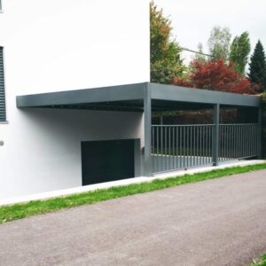 Carport alu double et garde-corps - adossé - Lausanne (1000) carport alu double et garde-corps - adossé - lausanne (1000) – image 2