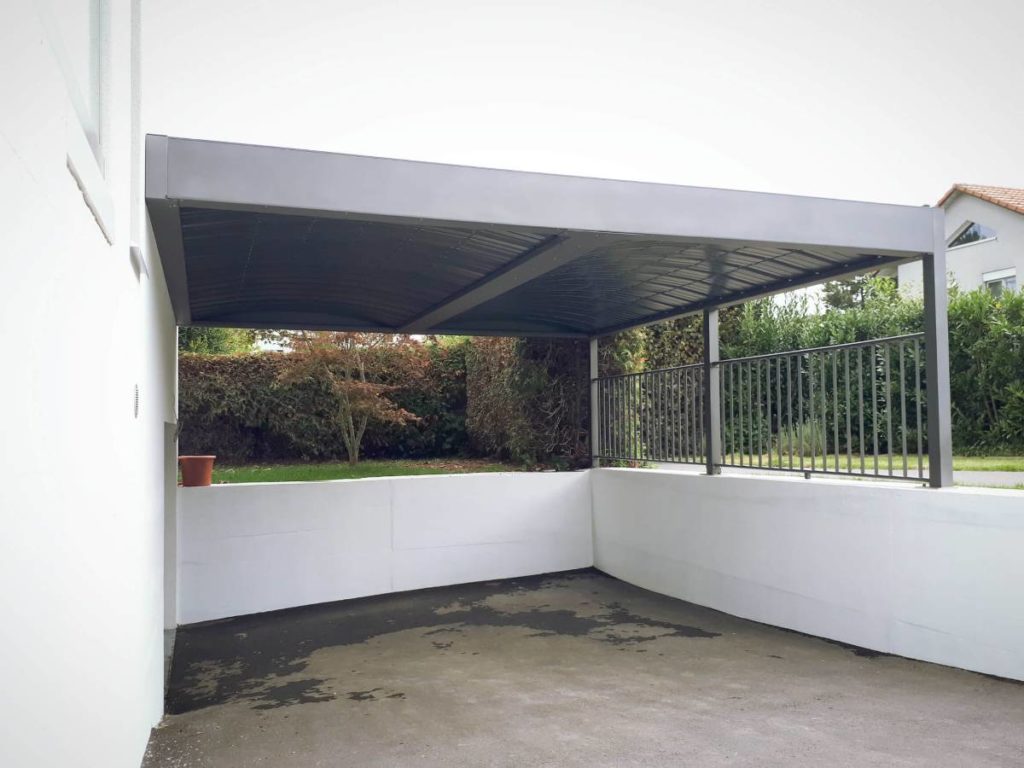 Carport alu double et garde-corps - adossé - Lausanne (1000) carport alu double et garde-corps - adossé - lausanne (1000) – image 3