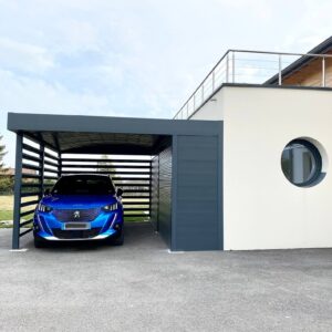 Carport avec abri alu - simple - adossé - Cessy (01)