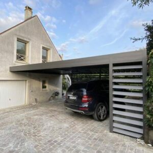 Carport alu double - adossé - Fontainebleau (77) carport alu double - adossé - fontainebleau (77) – image 5