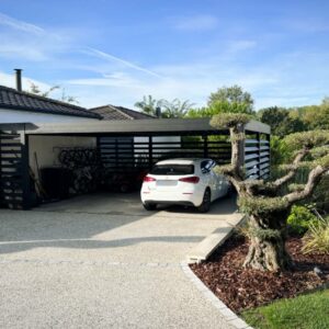 Carport alu double - adossé - Saint-Bernard (01)
