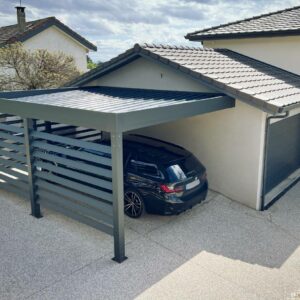 Home carport alu simple - adossé - beynost (1700)
