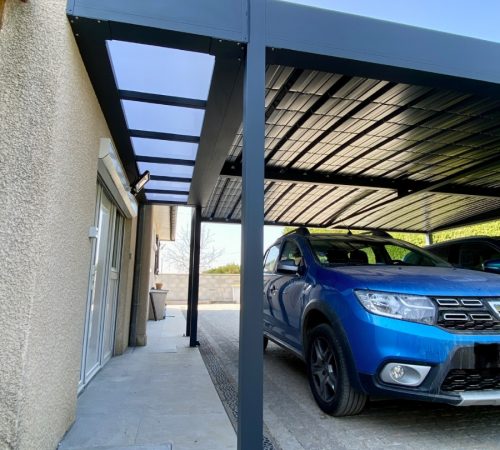 Carport double et auvent alu - Frontenas (69) carport double et auvent alu - frontenas (69) – image 2