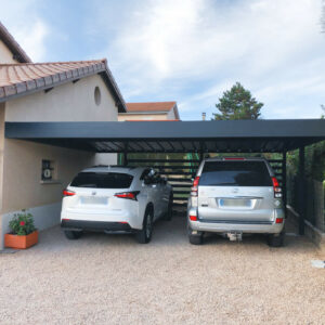 Carport alu double - adossé - Dommartin (69)