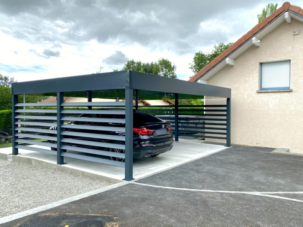 Carport alu végétalisé simple - adossé - Gex (1150) carport alu végétalisé simple - adossé - gex (1150) – image 5