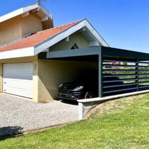 Home carport alu simple - adossé - messery (74)