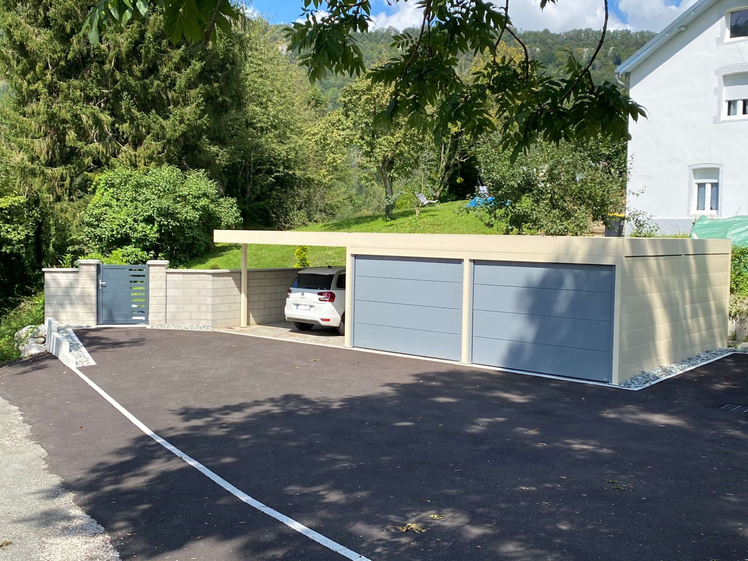 Carport alu avec abri - indépendant - Doubs (25) carport alu avec abri - indépendant - doubs (25)