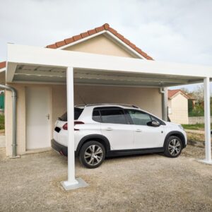 Carport alu simple - adossé - Saint-Clair-du-Rhône (38) carport alu simple - adossé - saint-clair-du-rhône (38) – image 2