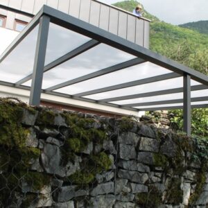 Carport alu simple - adossé - Annecy (74) carport aluminium sur mesure adosse annecy