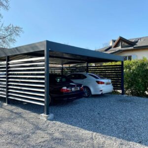 Carport alu double - indépendant - Genêve (1201) carport aluminium sur mesure double toit plat geneve 1024x768 1