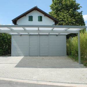 Carport avec abri - alu et polycarbonate - indépendant - Genêve (1202)