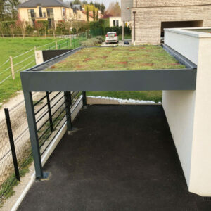 carport alu végétalisé - 2 voitures - adossé - cessy (01) – image 3