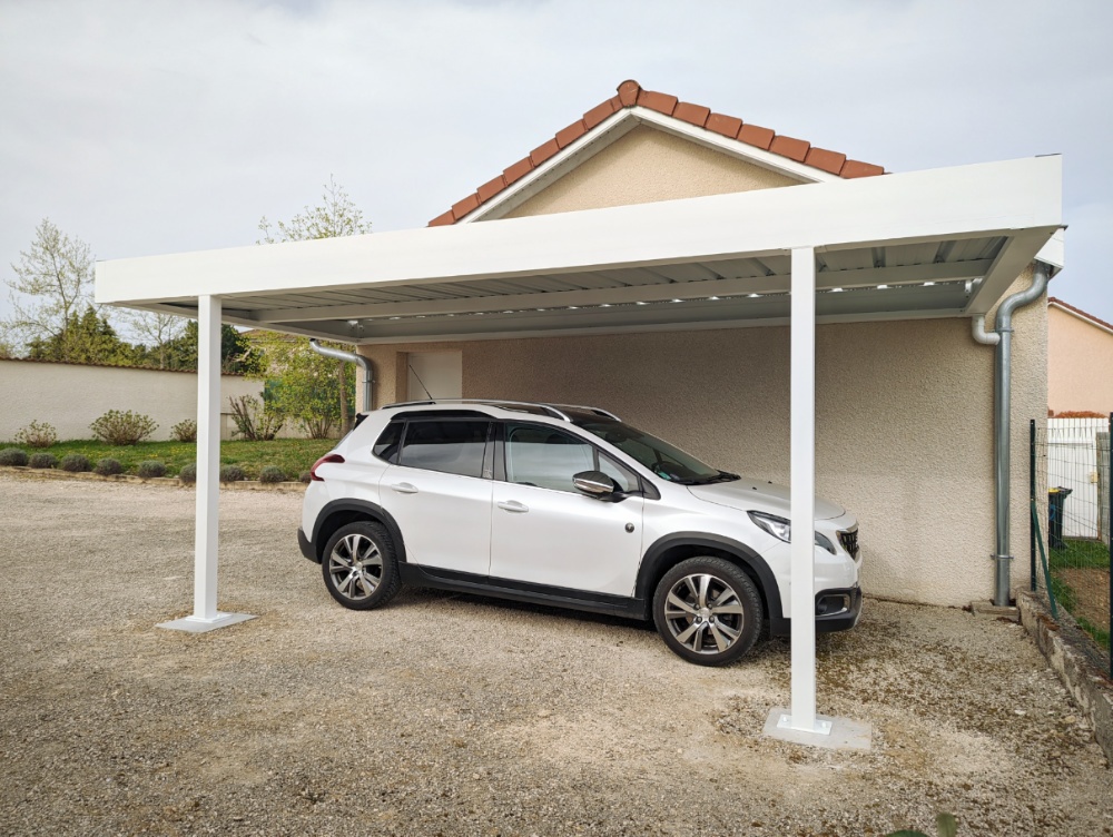 Carport alu simple - adossé - Saint-Clair-du-Rhône (38) carport alu simple - adossé - saint-clair-du-rhône (38) – image 4