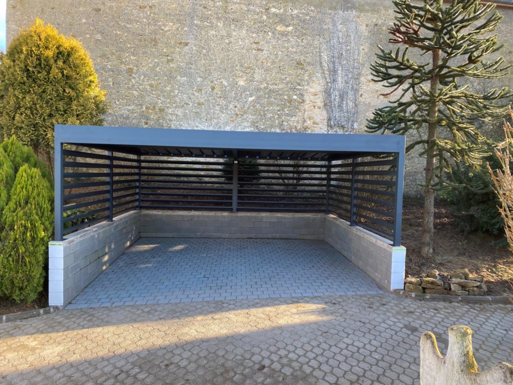 Carport alu double - adossé - Luxembourg carport alu double - adossé - luxembourg – image 2