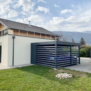 Carport avec abri alu - simple - adossé - Cessy (01) carport avec abri alu - simple - adossé - cessy (01) – image 3