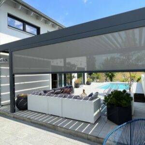 Pergola alu bioclimatique - adossée - Chavanne-des-Bois (1290) pergola alu bioclimatique - adossée - chavanne-des-bois (1290) – image 3