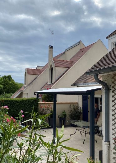 Pergola toile fixe terrasse - adossée - Gif-sur-Yvette (91) pergola toile fixe terrasse - adossée - gif-sur-yvette (91) – image 4