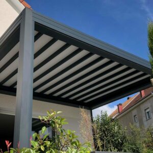 Pergola toile rétractable - adossée - Besançon (25) pergola toile rétractable - adossée - besançon (25) – image 4