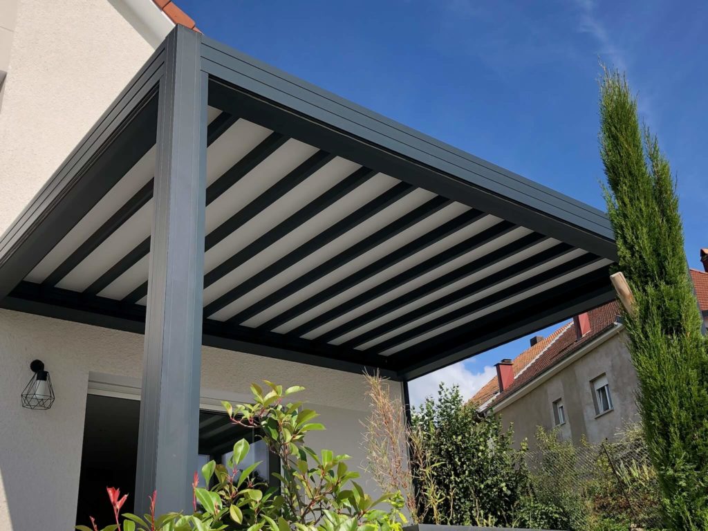 Pergola toile rétractable - adossée - Besançon (25) pergola toile rétractable - adossée - besançon (25) – image 4