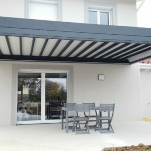 Pergola alu toile rétractable - suspendue - Villefranche (69) pergola alu toile rétractable - suspendue - villefranche (69) – image 2
