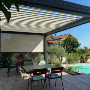 Pergola alu bioclimatique - autoportante - Montbrison (42) pergola alu bioclimatique - autoportante - montbrison (42) – image 2