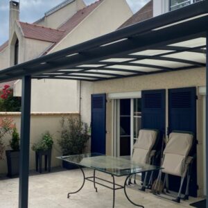 Pergola toile fixe terrasse - adossée - Gif-sur-Yvette (91) pergola toile fixe terrasse - adossée - gif-sur-yvette (91) – image 5