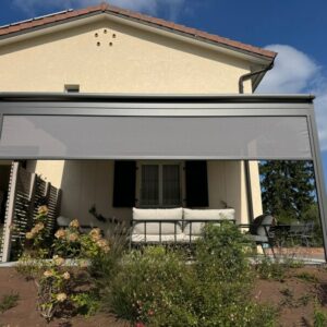 Pergostore rétractable - adossé - Vessy (1234) pergostore vessy pergola retractable 02 1